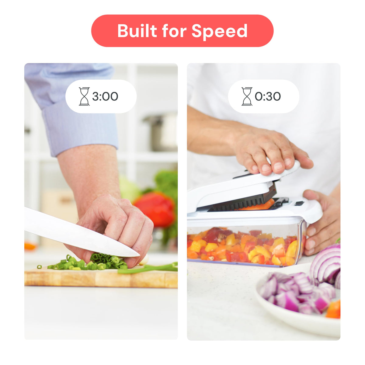 []Fullstar The Original Pro Chopper - Vegetable Chopper and Spiralizer, Food Chopper with Container, Fruit Slicer, Kitchen Gadgets & Gifts, Home Essentials (4 in 1, White)