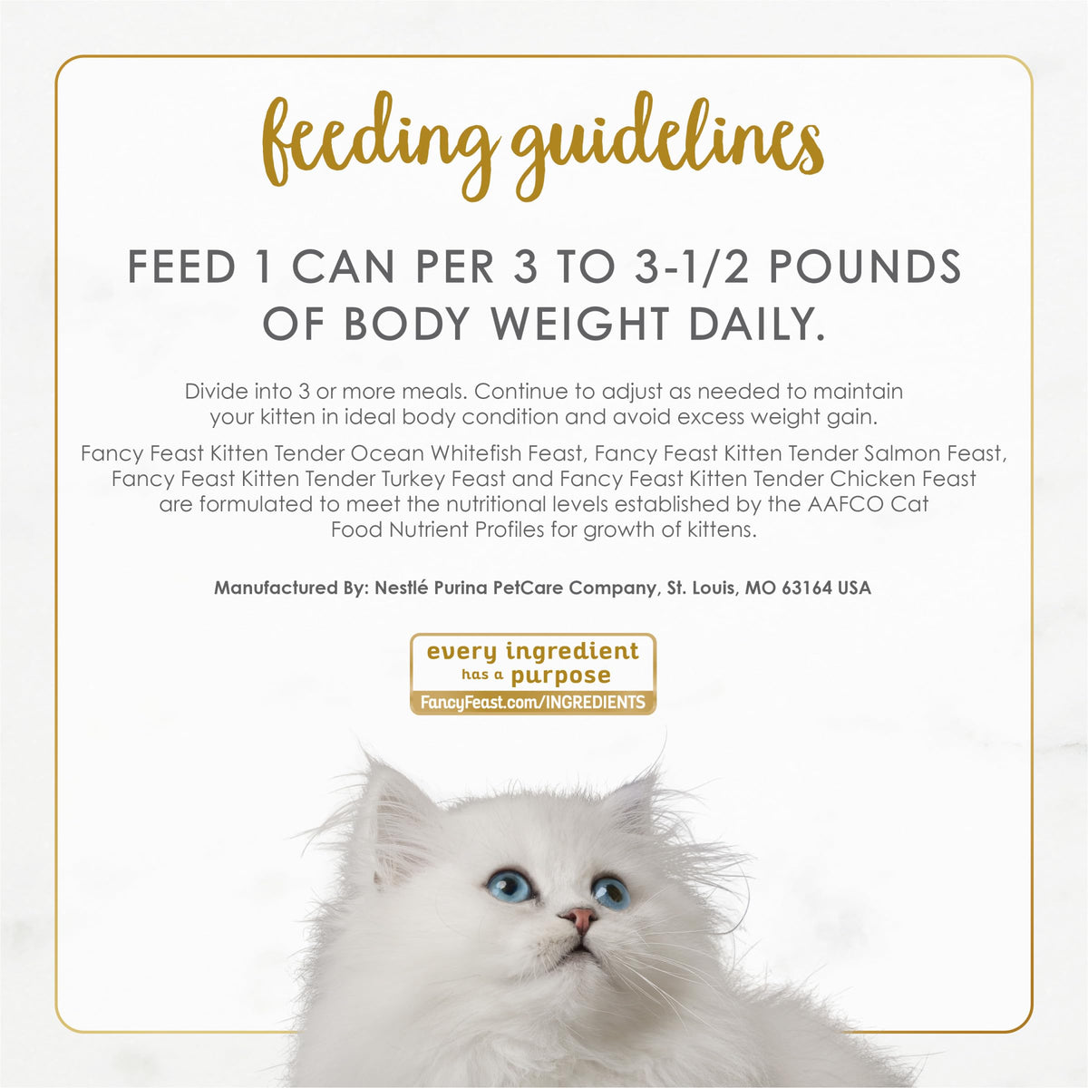 Fancy Feast Tender Ocean Whitefish, Turkey, Chicken and Salmon Feasts Wet Kitten Food Variety Pack - (Pack of 24) 3 oz. Boxes