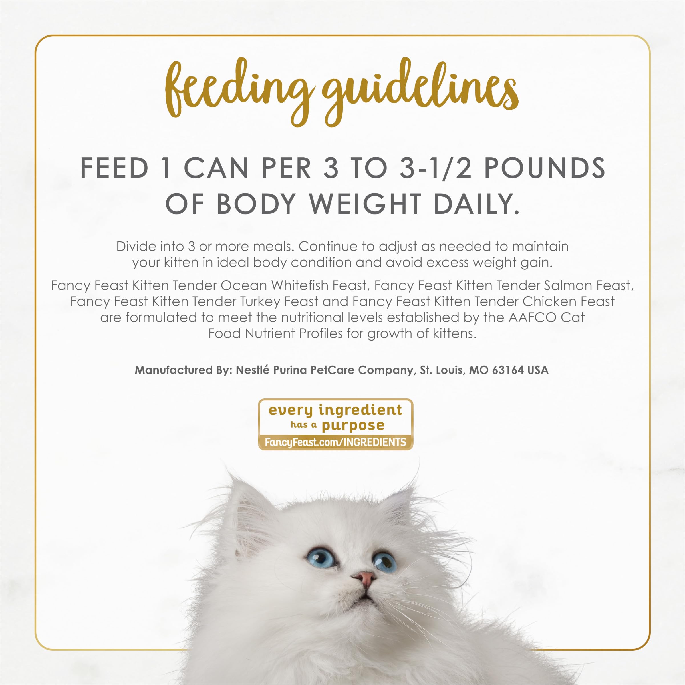 Fancy Feast Tender Ocean Whitefish, Turkey, Chicken and Salmon Feasts Wet Kitten Food Variety Pack - (Pack of 24) 3 oz. Boxes