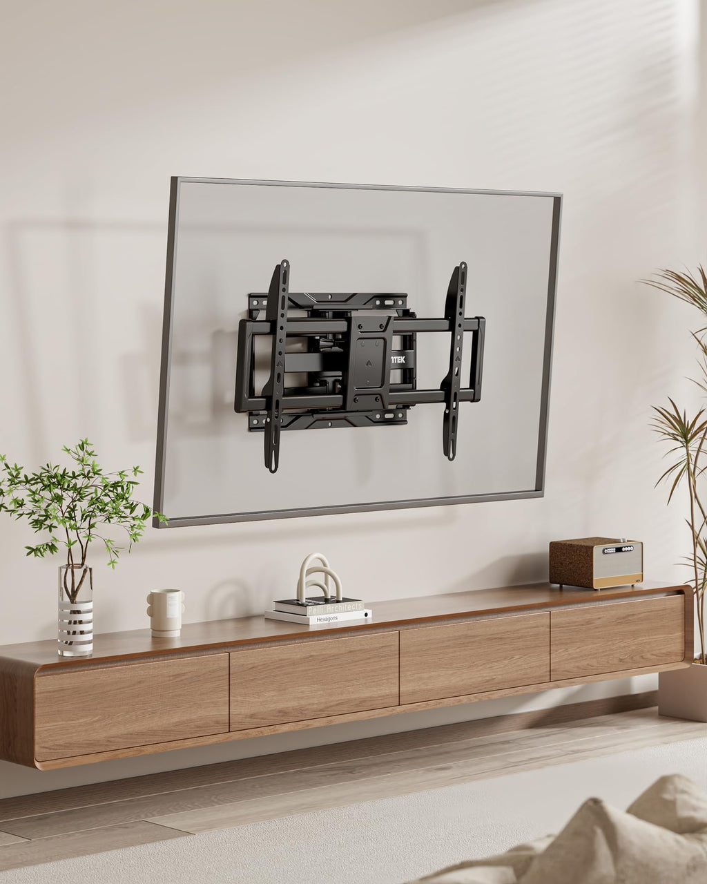 Heavy Duty TV Wall Mount for 37-90 inch TV up to 165lbs, 4X Load Tested, Full Motion with Dual Articulating Arms, Tool-Free Tilt, Swivel & Extend, VESA 200x100 to 600x400, Fits 12“/16" Studs