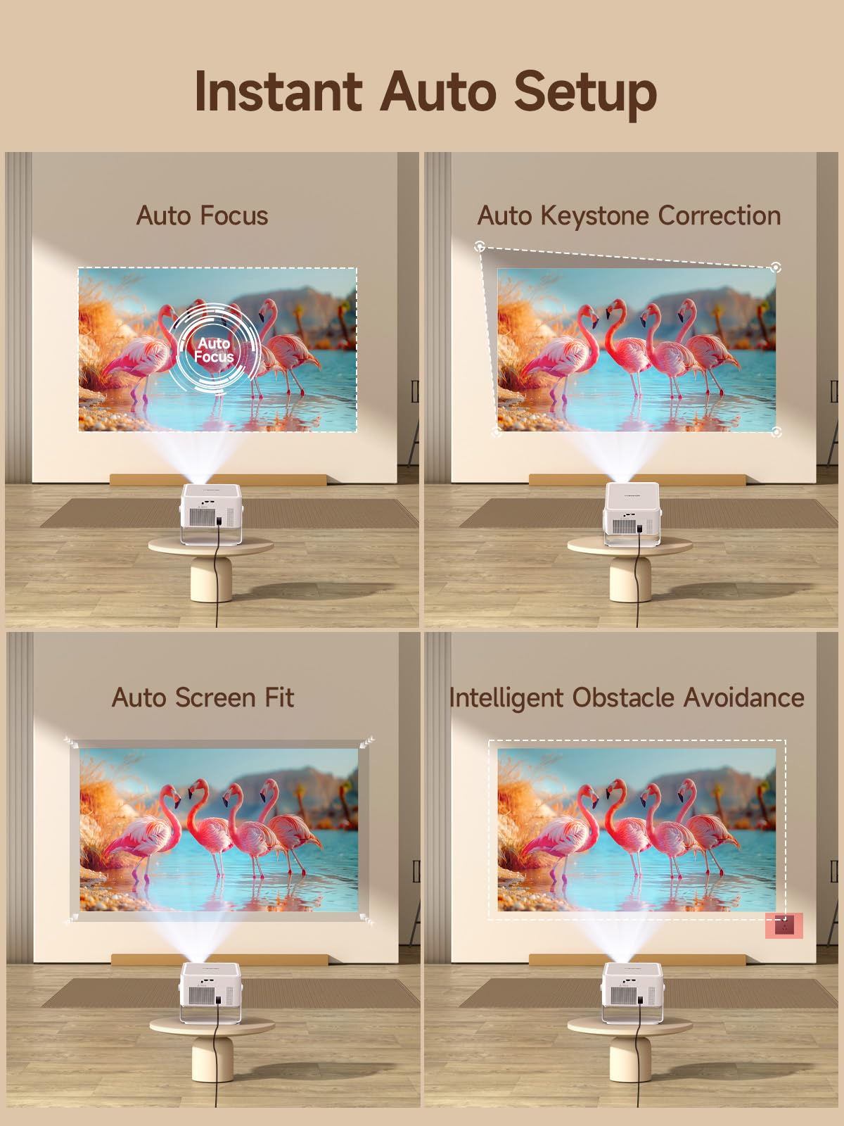 [Android 14 & 800ANSI] Magcubic Mini Projector 4K 8K Support, Smart Projector Native 1080P with WiFi 6, Bluetooth 5.4, Auto Focus, Auto Keystone, 180° Rotation, Portable Projetor for Bedroom HY450Max