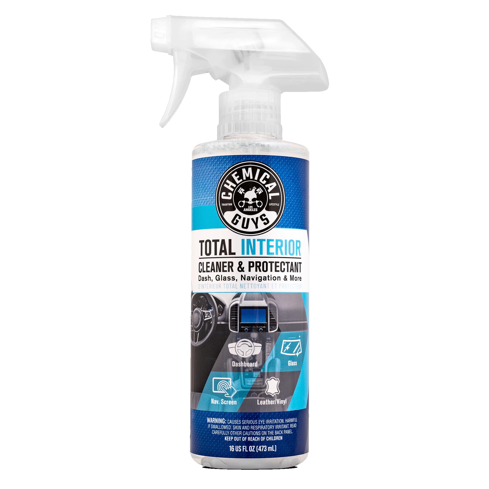 Total Interior Cleaner & Protectant Interior Cleaner, Cleans & Protects Leather, Vinyl, Plastic, Rubber, Glass with a Streak-Free Finish — Cars, Trucks, SUVs, RVs, 16 oz