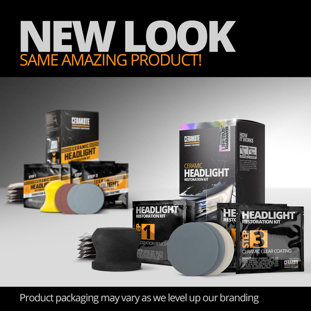 Ceramic Headlight Restoration Kit – Guaranteed To Last As Long As You Own Your Vehicle – Brings Headlights Back to Like New Condition - No Power Tools Required - 10 Wipe Kit