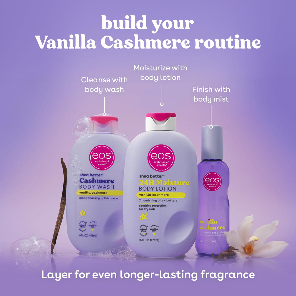 Shea Better Body Lotion Vanilla Cashmere, 24-Hour Moisture Skin Care, Lightweight & Non-Greasy, Natural Shea, Vegan, Vanilla Body Lotion, 16 fl oz