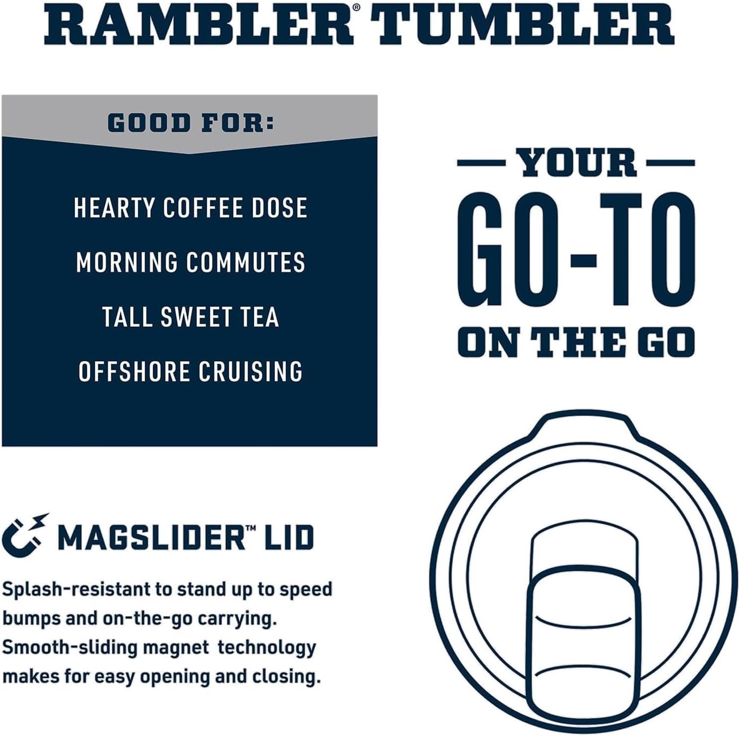 Rambler 30 oz Tumbler, Stainless Steel, Vacuum Insulated with MagSlider Lid, Cherry Blossom