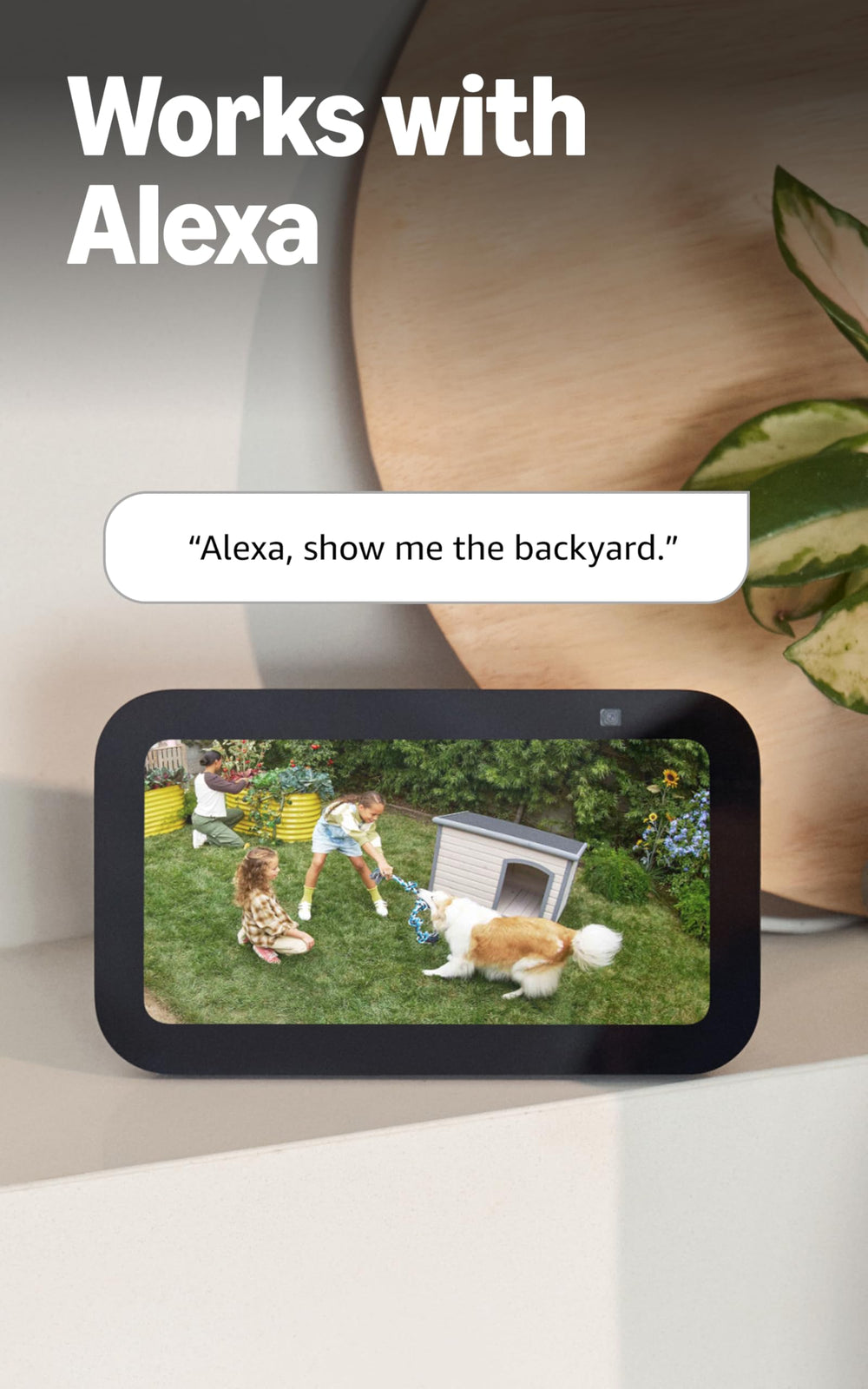 Outdoor Cam (Stick Up Cam), Weather-resistant home or business security camera, outdoor ready, Live View, Color Night Vision, Two-Way Talk, motion alerts, Works with Alexa, White