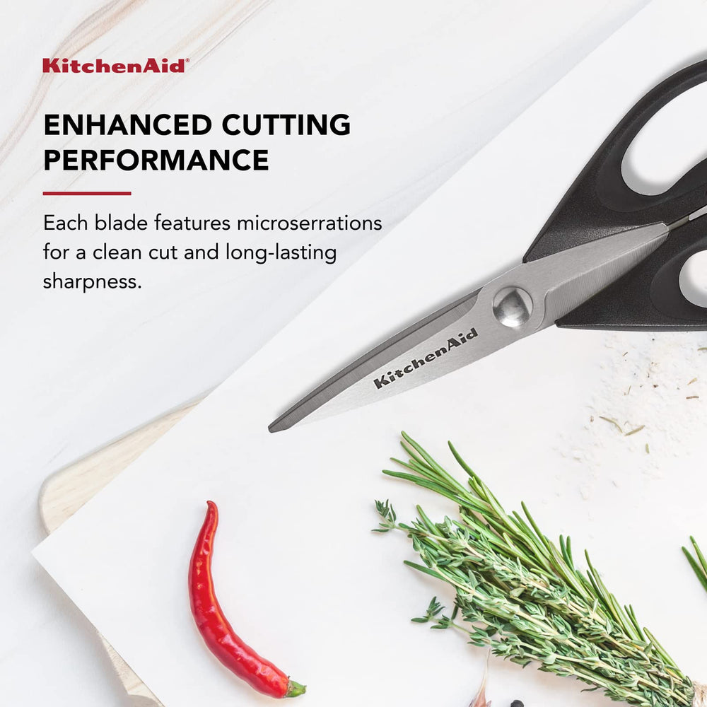 All Purpose Kitchen Shears with Protective Sheath Durable Stainless Steel Scissors, Dishwasher Safe, Soft Grip Comfort Handle, 8.72 Inch, Black