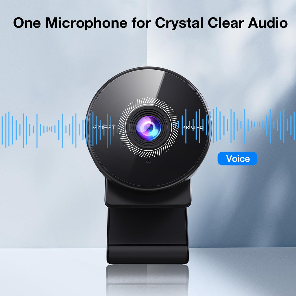 EMEET C950 4K Webcam for PC - PDAF Autofocus, USB Webcam with Microphone & Physical Privacy Cover, 1080P@60FPS, USB 2.0 Plug&Play, No Tripod Hole, Web Cam w/ 70°View for Meeting/Online Classes/Zoom