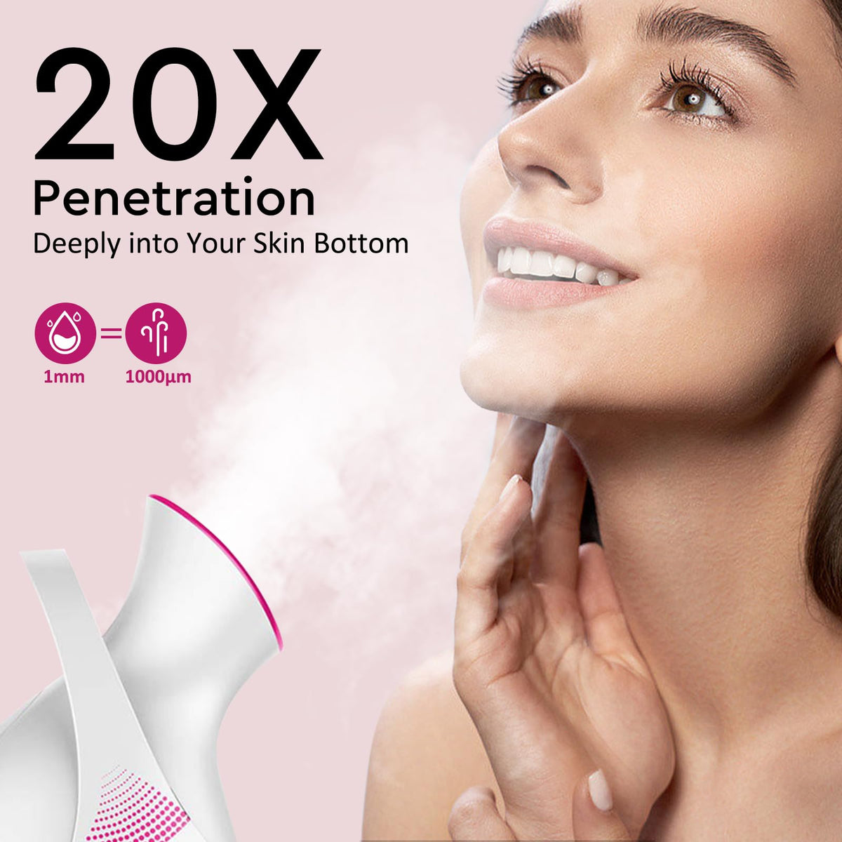 Facial Steamer - Nano Ionic Face Steamer Warm Mist Steamer for Home Sauna SPA, Humidifier for Face Steamer for Deep Cleaning Unclogs Pores Sinuses - Bonus 5 Piece Stainless Steel Skin Kit