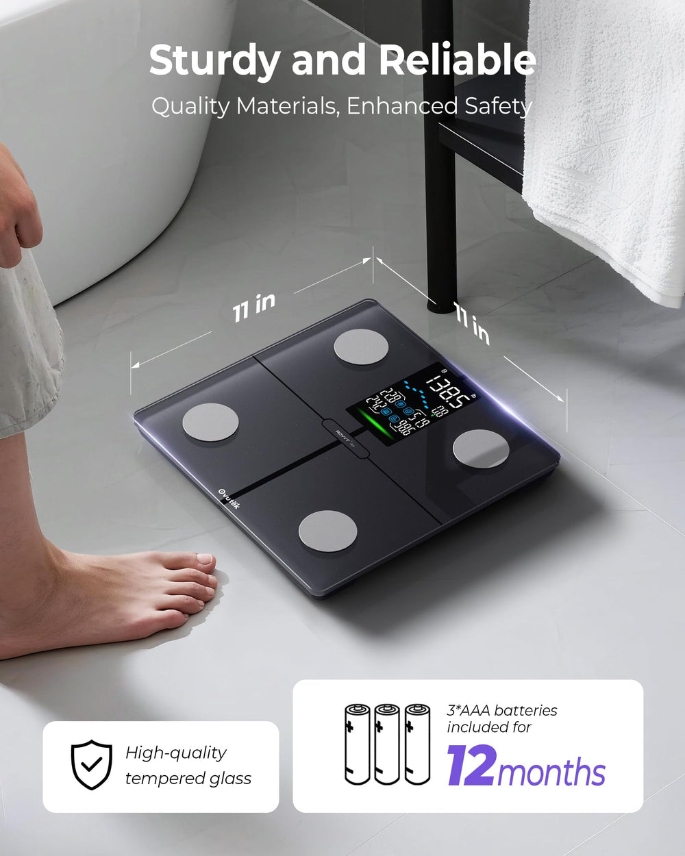 Smart Scale for Body Weight, Professional Bathroom Digital Scale with BMI, Body Fat, Muscle Mass, Most Accurate to 0.05lb, Large Display High Accurate Body Composition Machine with Fitness App