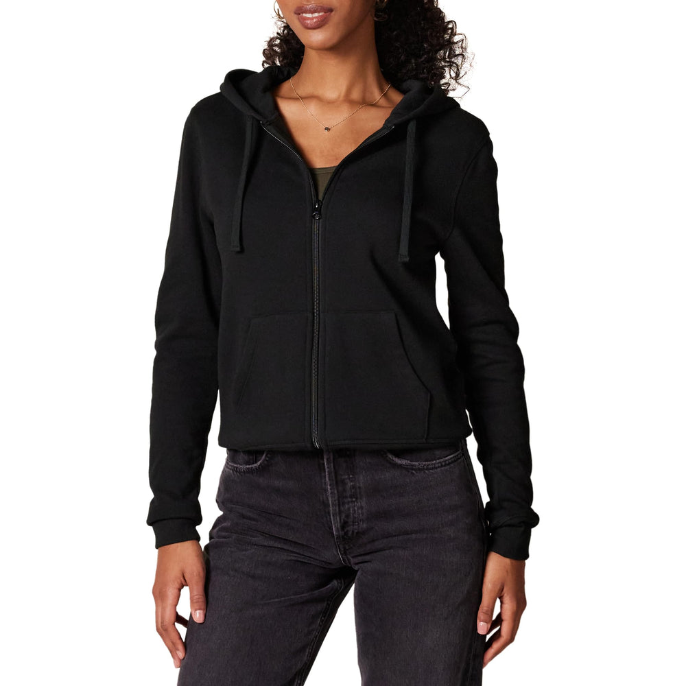 Women's Full-Zip Hoodie, Black, Medium Regular