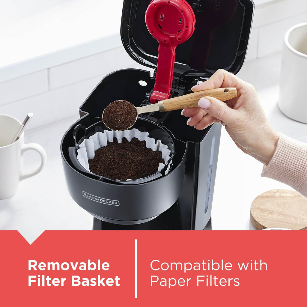 12-Cup Coffee Maker with Easy On/Off Switch, Easy Pour, Non-Drip Carafe with Removable Filter Basket, Vortex Technology, Black