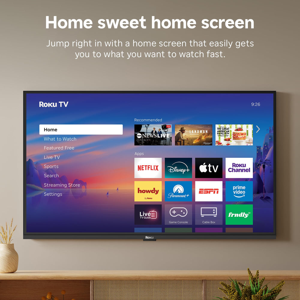 Smart TV 2026 – 32-Inch Select Series, 1080p Full HD TV – Roku TV with Voice Remote – Flat Screen LED Television with Wi-Fi for Streaming Live Local News Sports & Movies, Bluetooth Headphone Mode