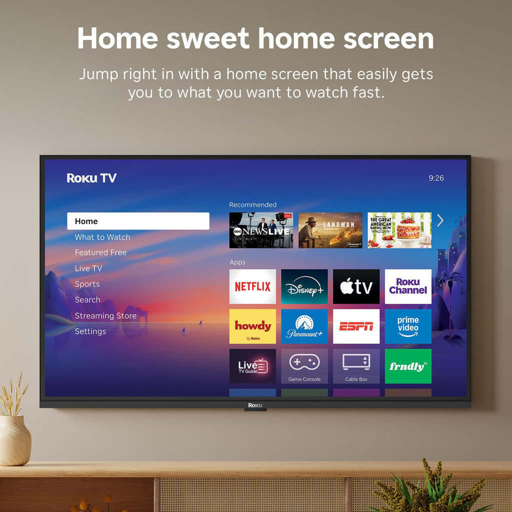 Smart TV 2026 – 32-Inch Select Series, 1080p Full HD TV – Roku TV with Voice Remote – Flat Screen LED Television with Wi-Fi for Streaming Live Local News Sports & Movies, Bluetooth Headphone Mode