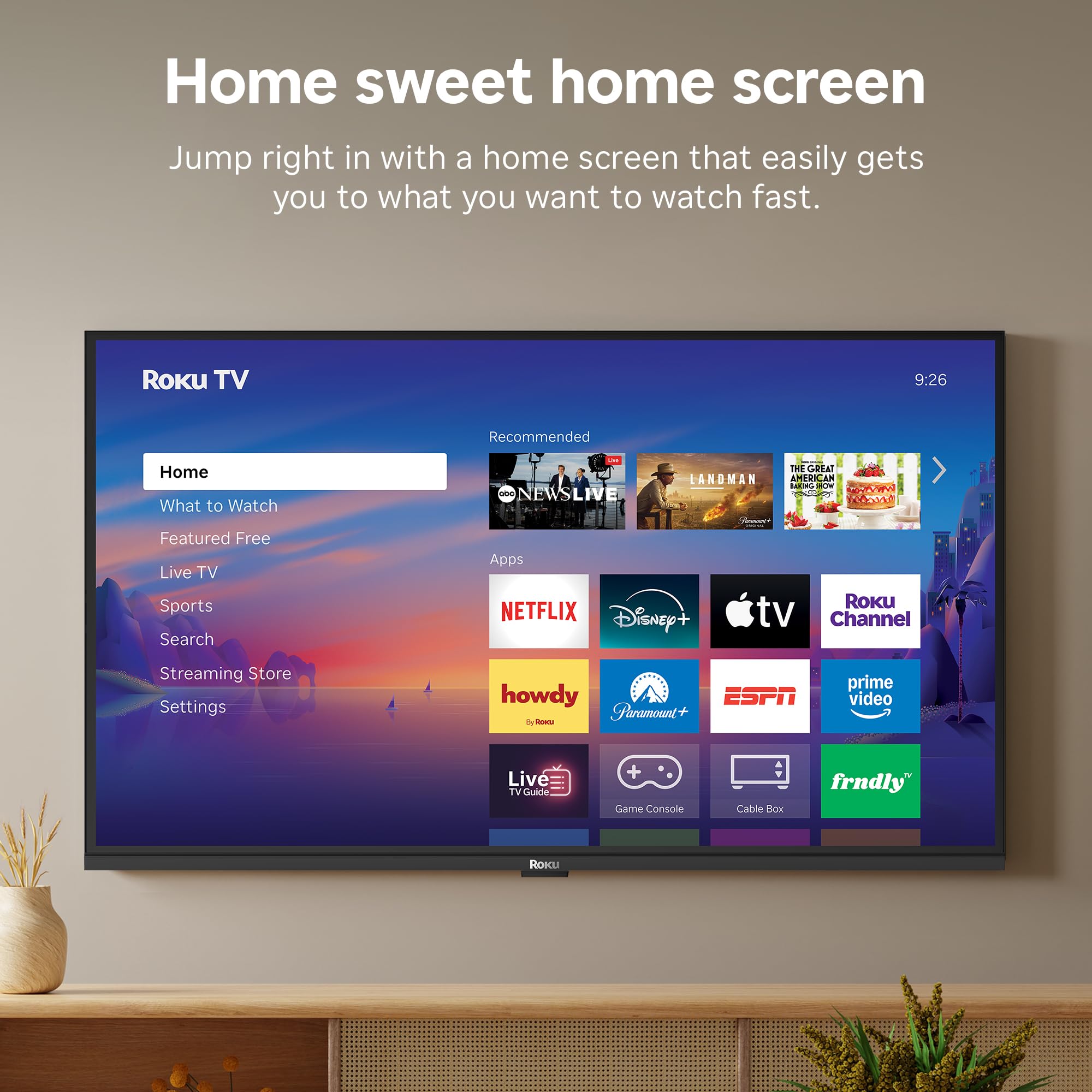 Smart TV 2026 – 32-Inch Select Series, 1080p Full HD TV – Roku TV with Voice Remote – Flat Screen LED Television with Wi-Fi for Streaming Live Local News Sports & Movies, Bluetooth Headphone Mode