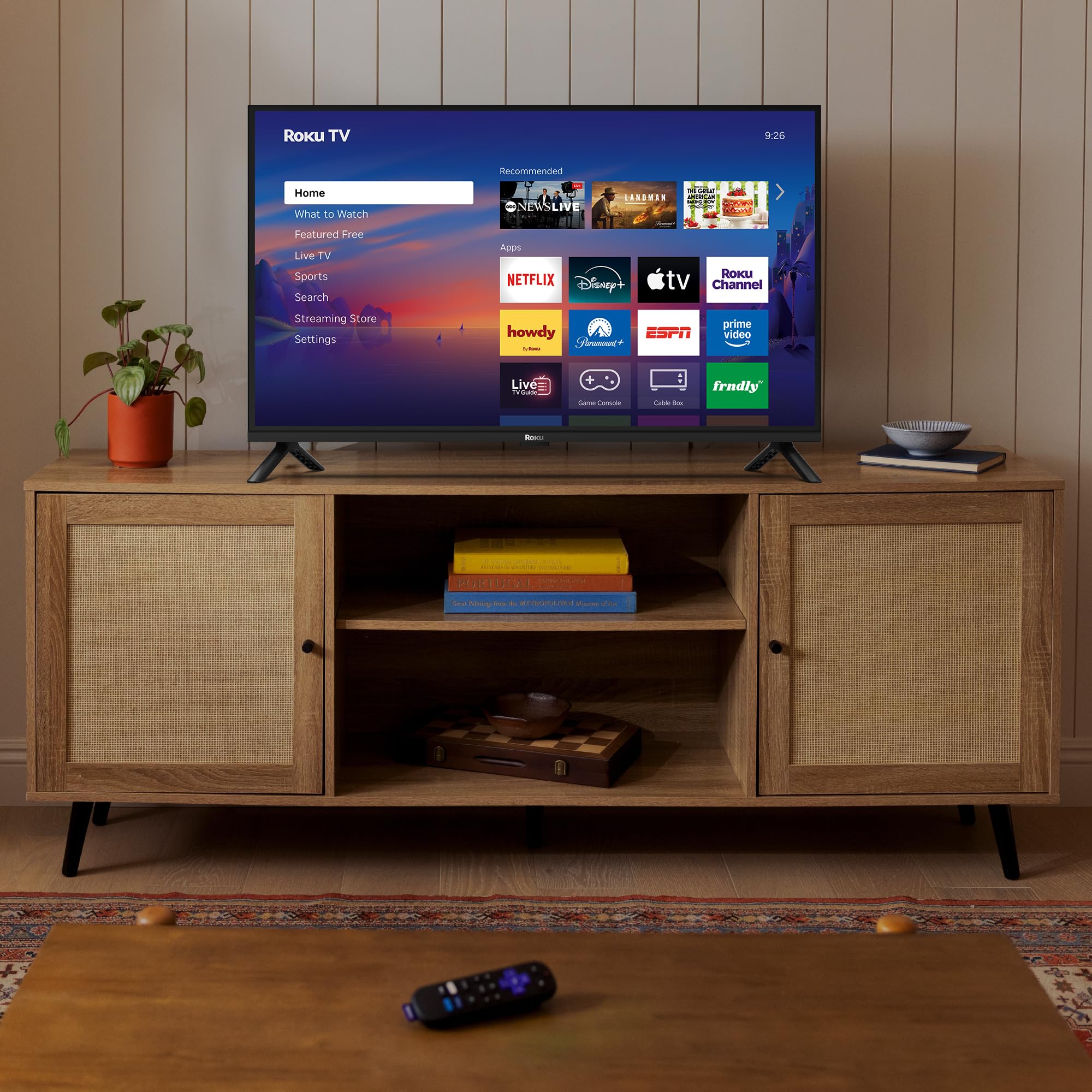 Smart TV 2026 – 32-Inch Select Series, 1080p Full HD TV – Roku TV with Voice Remote – Flat Screen LED Television with Wi-Fi for Streaming Live Local News Sports & Movies, Bluetooth Headphone Mode