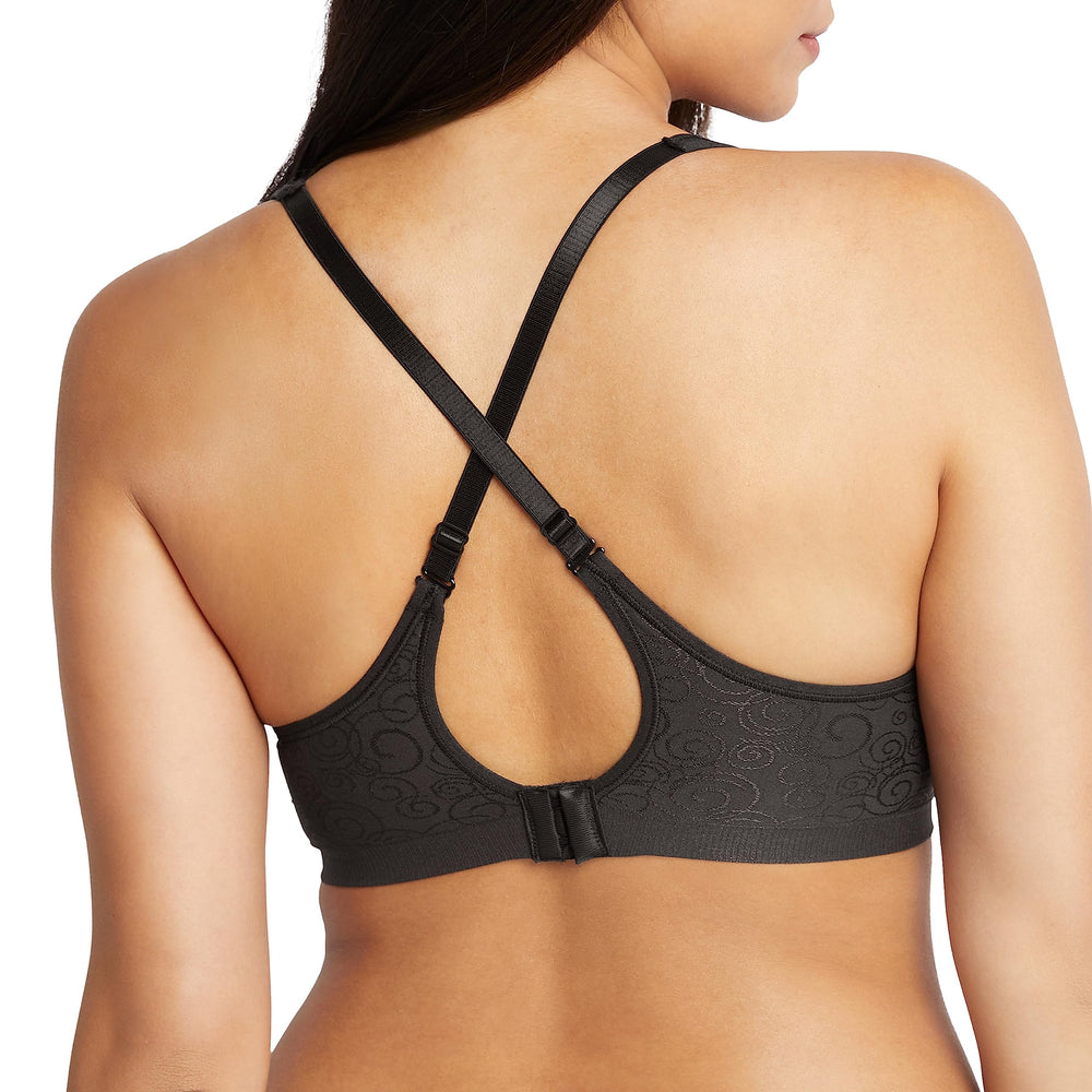 []Bali Women's Comfort Revolution Wire Free Bra, Black Swirl, 36C