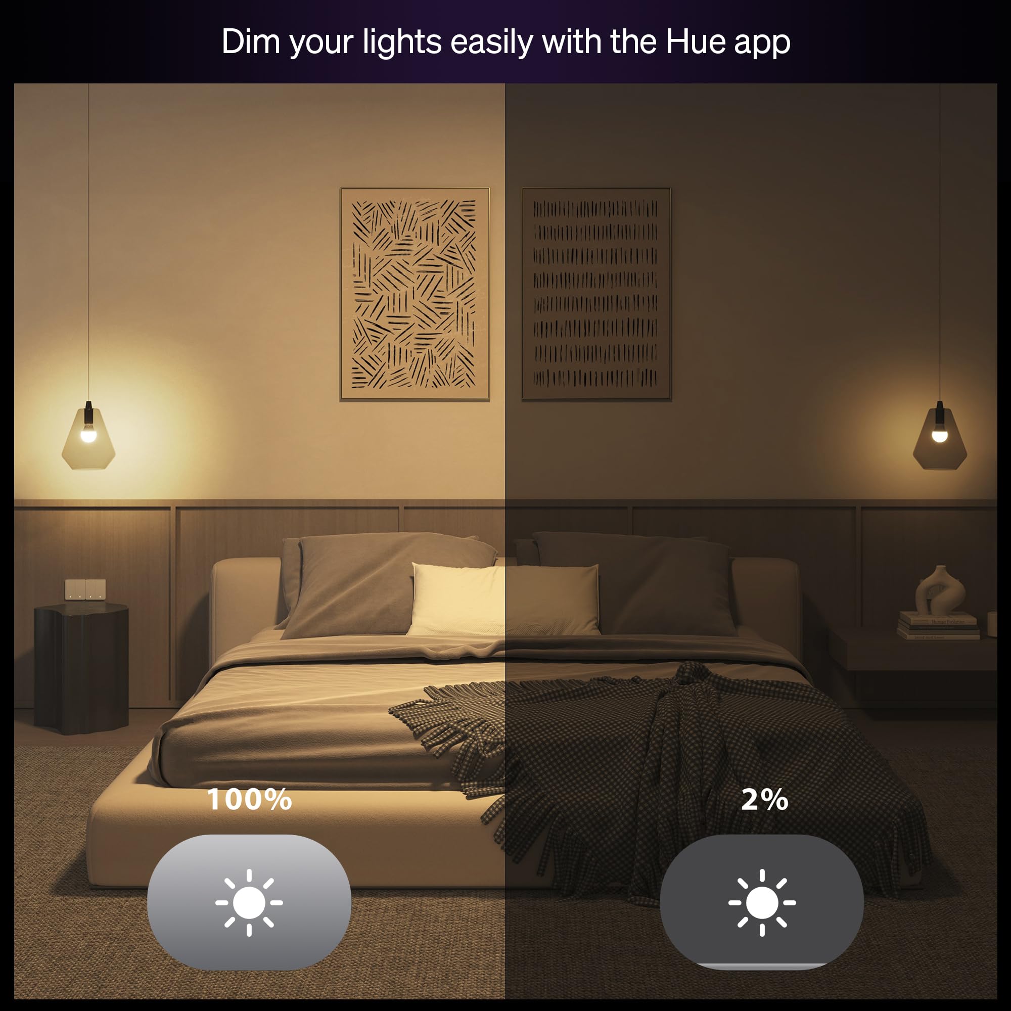 Philips Hue Essential Smart LED A19 Bulb, White and Color Ambiance, E26 Base, 8.8W, 2200K-6500K, 800 Lumens, Dimmable, Works with Alexa, Google, and Apple Home, 1-Pack