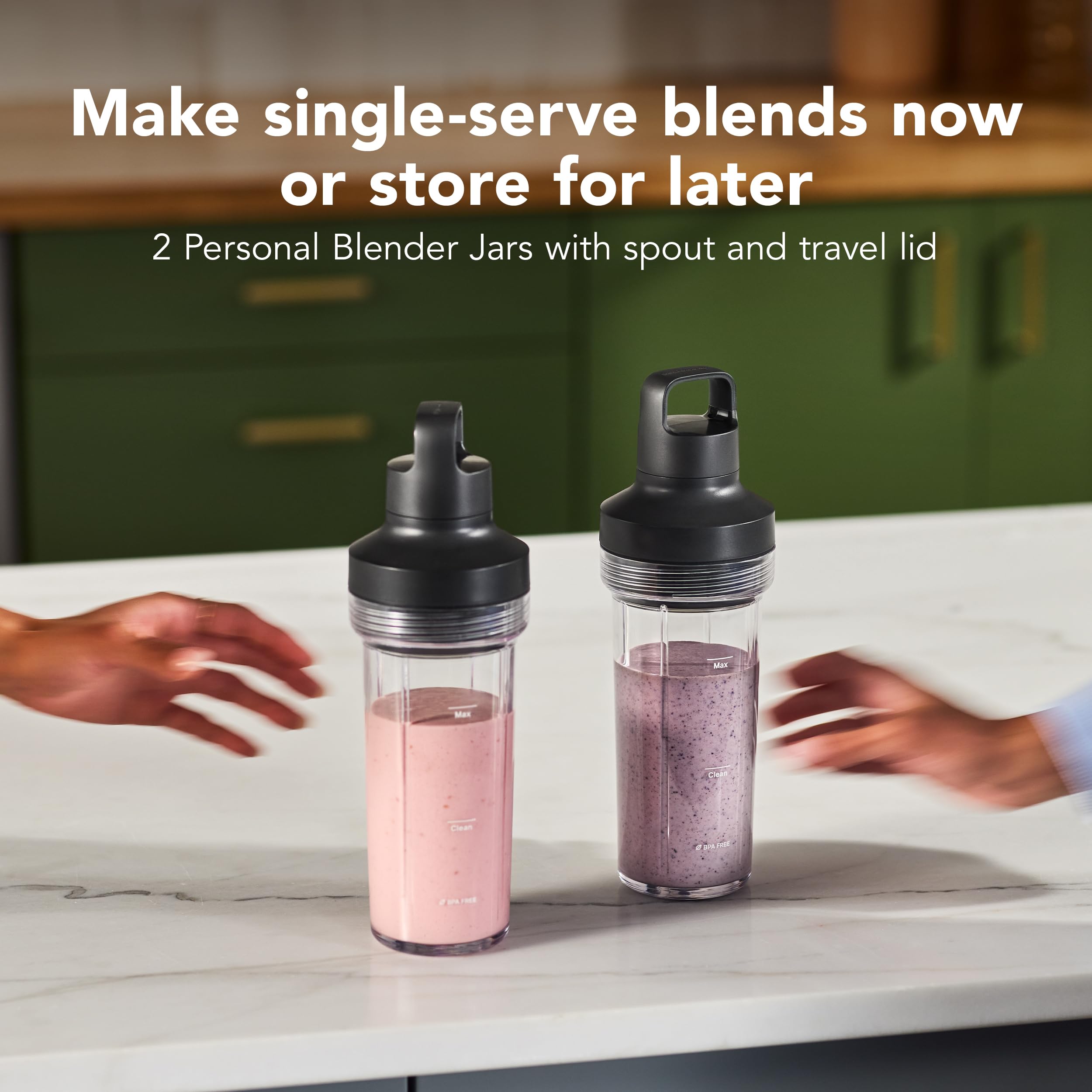 Pure Power Blender with 2 Personal Blending Jars, 1700 Watt Peak Power*, KSB2078, Empire Red