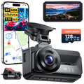 4K Dash Cam Front and Rear, STARVIS Sensor, Free 128GB Card Included, 5GHz WiFi-up to 20MB/s, Dual Dash Camera for Cars, Built-in GPS, G-Sensor, WDR/HDR Super Night Vision, 24H Parking Mode