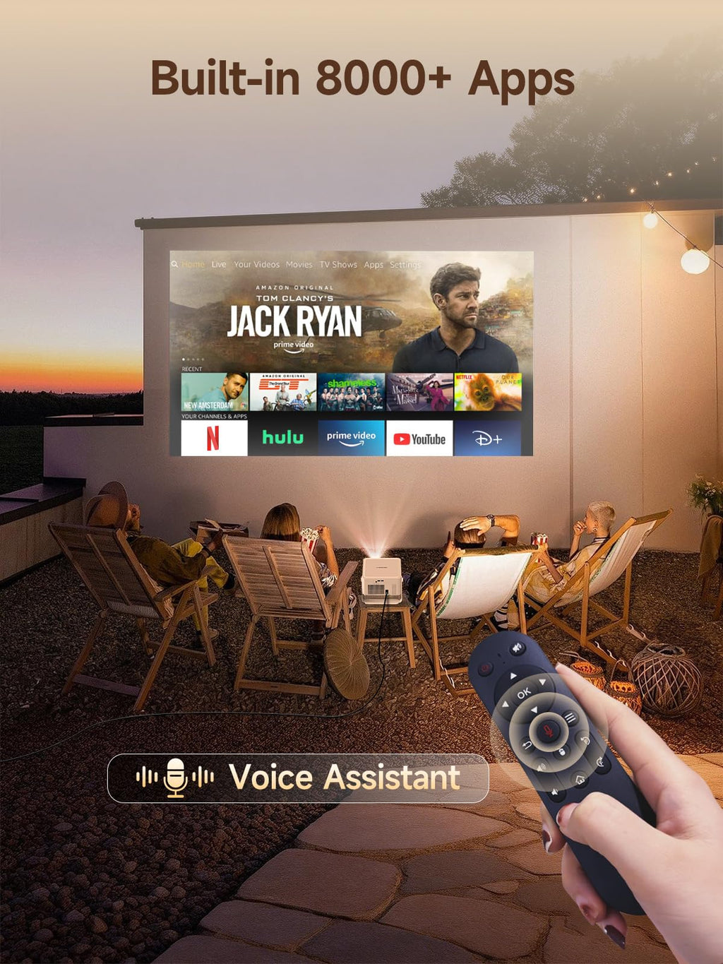 [Android 14 & 800ANSI] Magcubic Mini Projector 4K 8K Support, Smart Projector Native 1080P with WiFi 6, Bluetooth 5.4, Auto Focus, Auto Keystone, 180° Rotation, Portable Projetor for Bedroom HY450Max