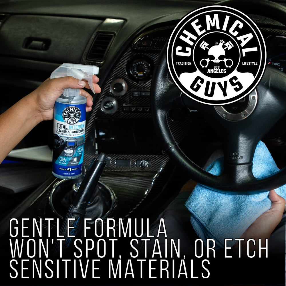 Total Interior Cleaner & Protectant Interior Cleaner, Cleans & Protects Leather, Vinyl, Plastic, Rubber, Glass with a Streak-Free Finish — Cars, Trucks, SUVs, RVs, 16 oz
