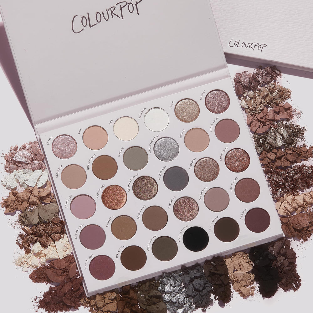 ColourPop Stone Cold Fox Eyeshadow Palette - 30 Pan Cool Tone Eye Makeup Palette with Matte & Metallic Finishes - High-Pigment Eye Makeup with a Long-Wearing Formula (1.16 oz)