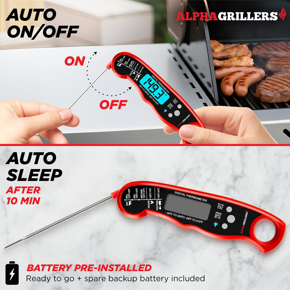 Meat Thermometer Digital – Instant Read Food Thermometer for Cooking & Grilling – Professional Kitchen Fathers Day Gift for Dad Men Him Husband