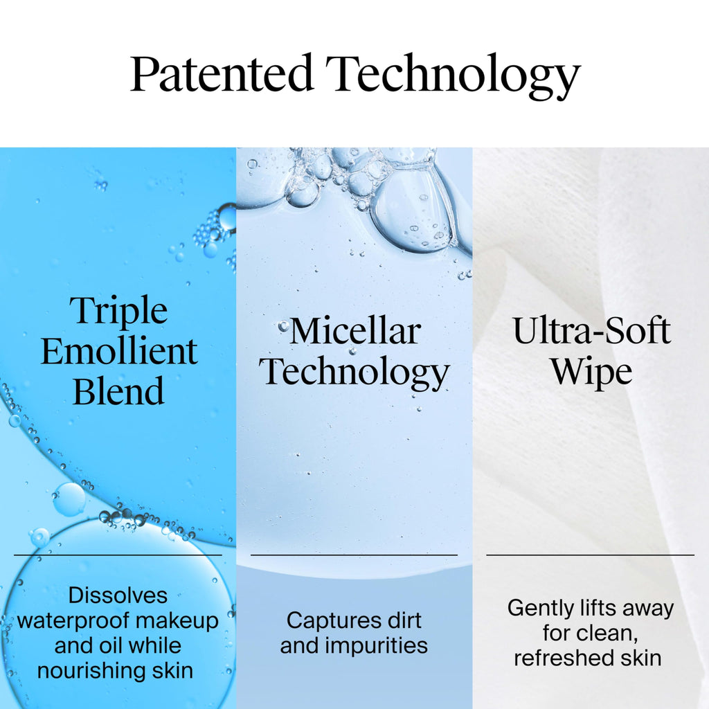 Makeup Remover Wipes Micellar Alcohol-Free Face Towelettes Remove Waterproof Mascara & Oil, Compostable 100% Plant-Based Cloth, Dermatologist & Ophthalmologist Tested, Twin Pack 2 x 25 ct