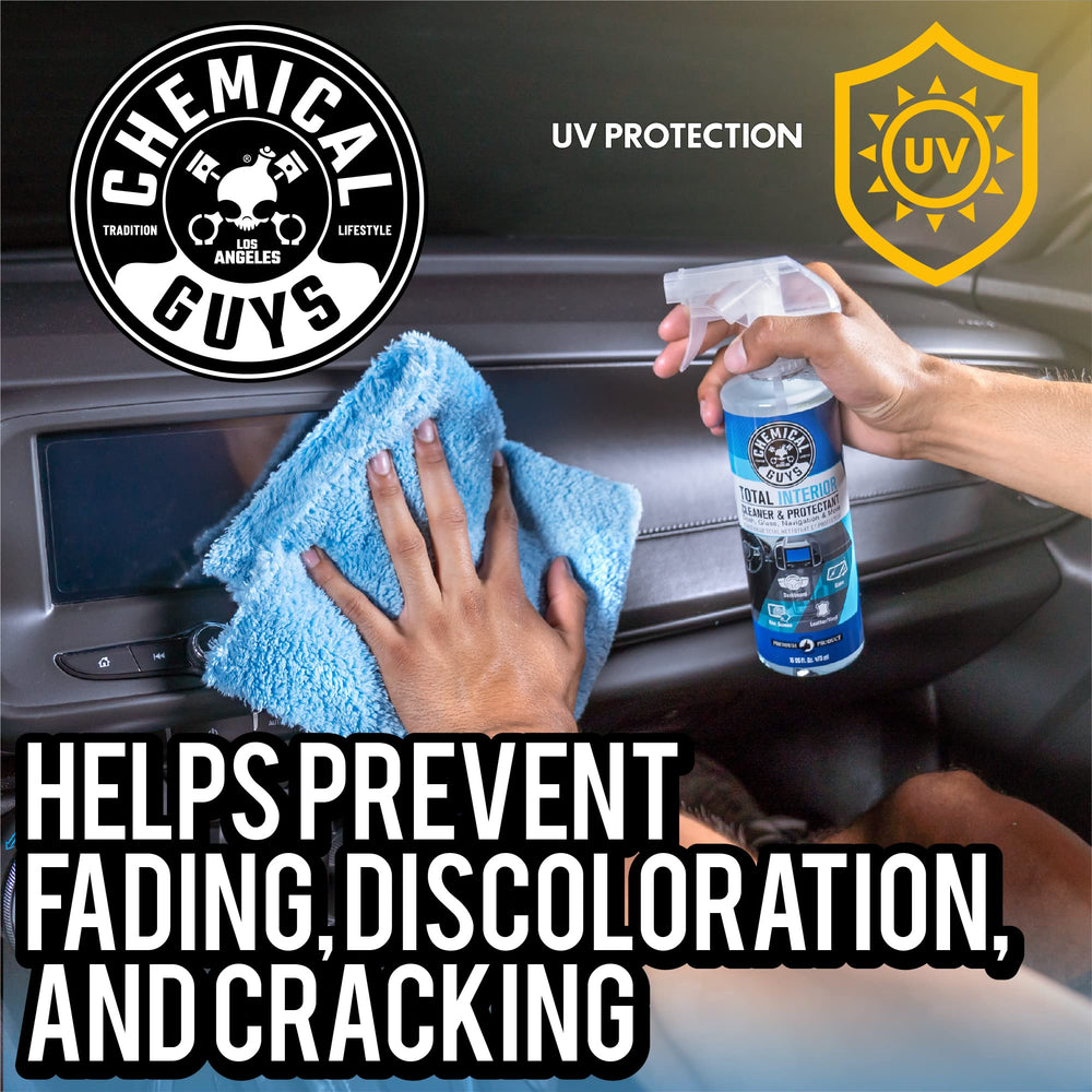 Total Interior Cleaner & Protectant Interior Cleaner, Cleans & Protects Leather, Vinyl, Plastic, Rubber, Glass with a Streak-Free Finish — Cars, Trucks, SUVs, RVs, 16 oz