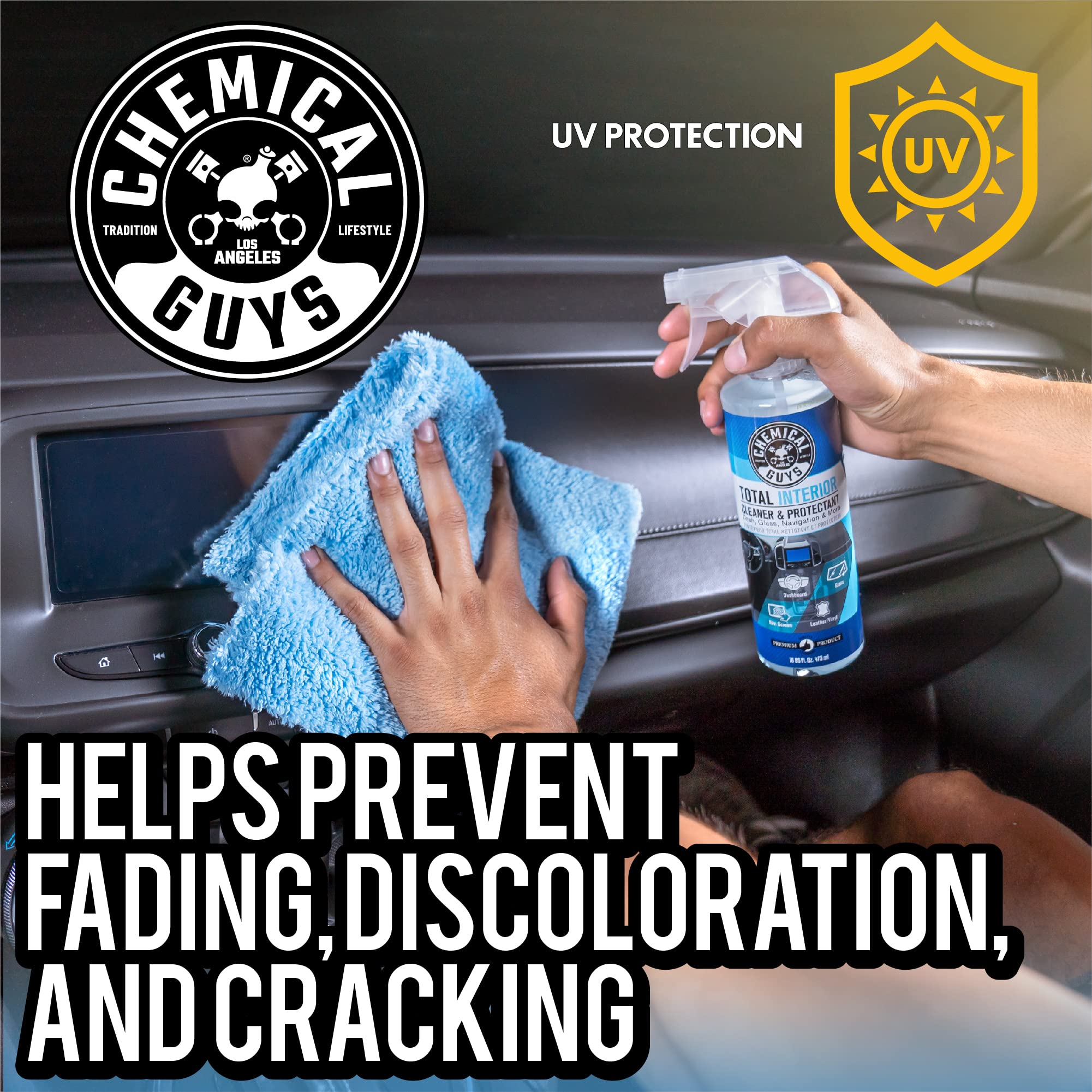 Total Interior Cleaner & Protectant Interior Cleaner, Cleans & Protects Leather, Vinyl, Plastic, Rubber, Glass with a Streak-Free Finish — Cars, Trucks, SUVs, RVs, 16 oz