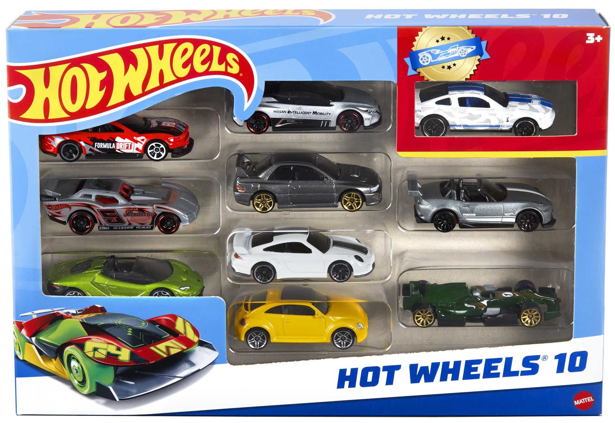 Set of 10 1:64 Scale Toy Trucks and Cars for Kids and Collectors, Styles May Vary (Amazon Exclusive)