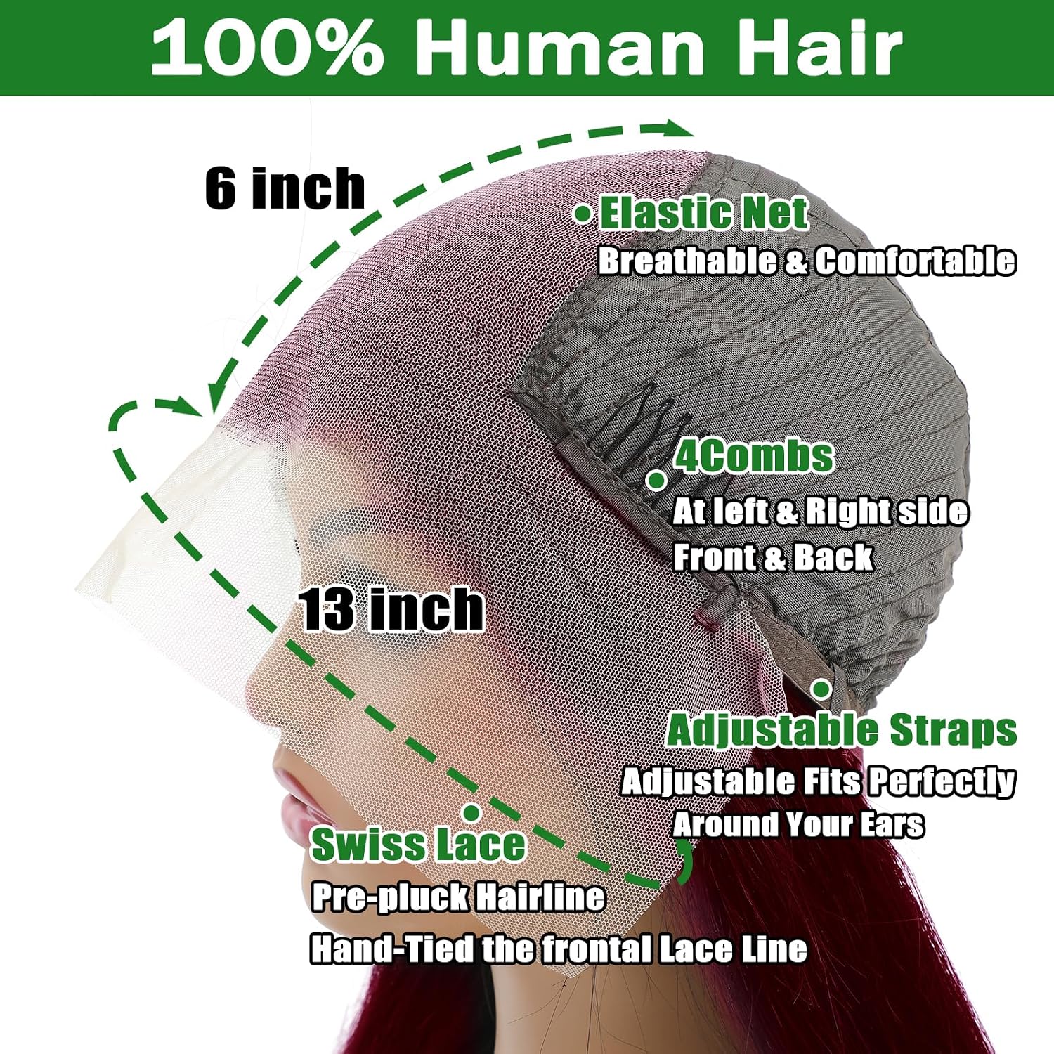 MUZOJET 99j Burgundy Lace Front Wigs Human Hair 13x6 Body Wave Lace Front Wigs Human Hair Pre Plucked Glueless Red Wig Wine Red Wigs for Women Reddish Brown 180 Density 30 Inch