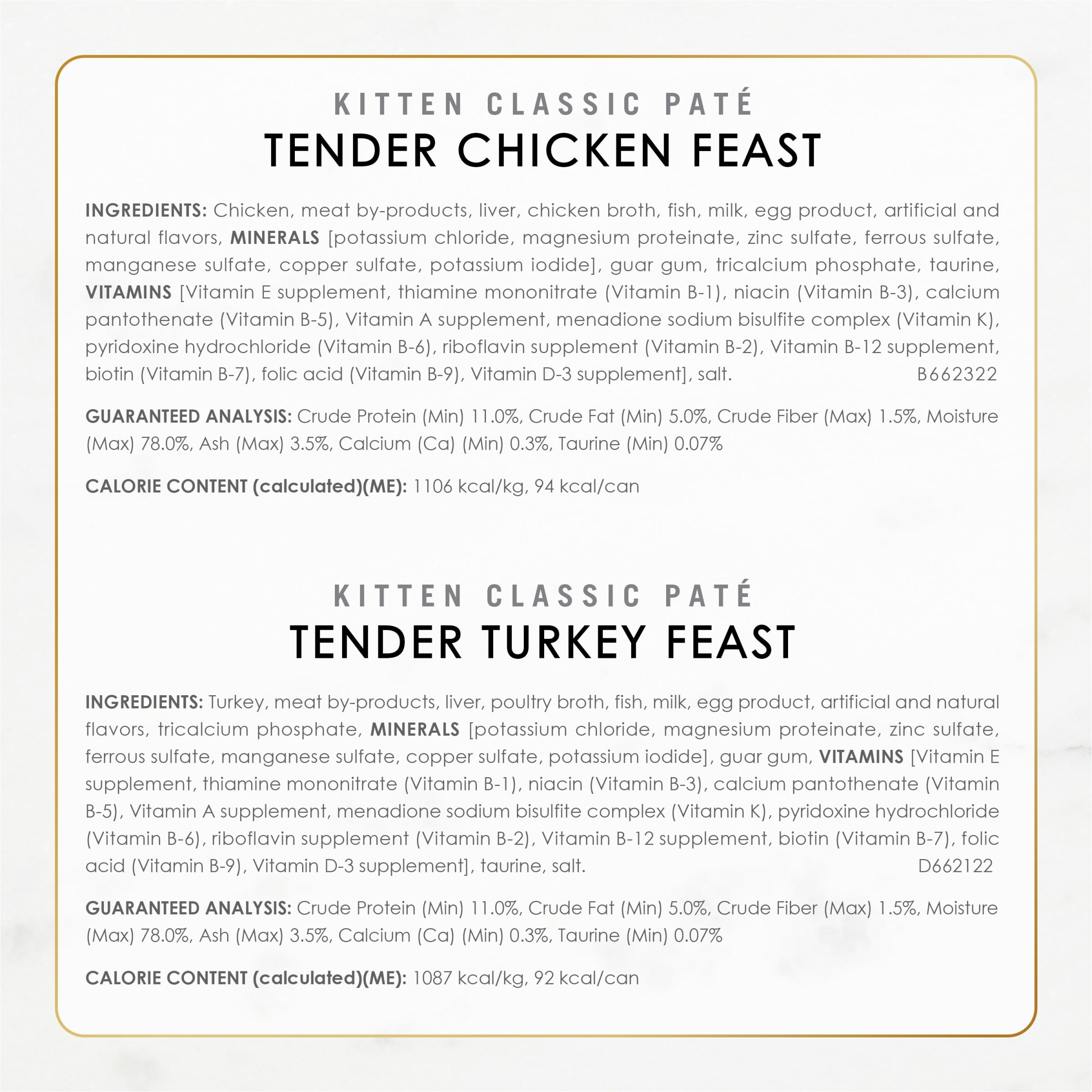 Fancy Feast Tender Ocean Whitefish, Turkey, Chicken and Salmon Feasts Wet Kitten Food Variety Pack - (Pack of 24) 3 oz. Boxes