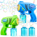 2 Kids Bubble Gun with 2 Bottles Refill Solution, Bubble Machine Gun for Toddlers Kids 4-8, Party Favors, Summer Toy, Outdoors, Easter, Birthday Gift