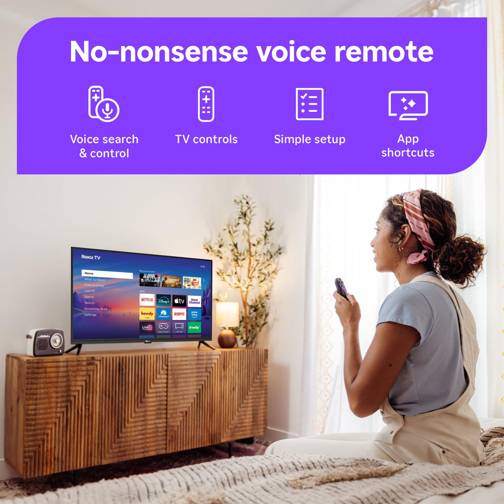 Smart TV 2026 – 32-Inch Select Series, 1080p Full HD TV – Roku TV with Voice Remote – Flat Screen LED Television with Wi-Fi for Streaming Live Local News Sports & Movies, Bluetooth Headphone Mode