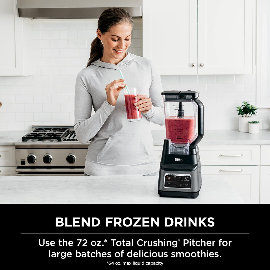 Professional Plus Blender with Auto-iQ | Smoothie and Ice Cream Maker, Frozen Drink Mixer, Margarita Machine | 3 Auto-iQ Presets, 1400W, 72-oz. Total Crushing Pitcher | Dark Grey | BN701
