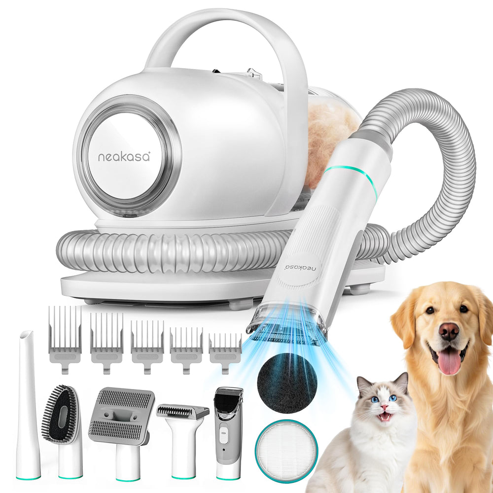 P1 Pro Dog Grooming Vacuum Kit, 6-in-1 Pet Hair Grooming with Clippers and Vacuum, 9000Pa Suction, Low Noise, 1L Dust Cup for Home Shedding & Trimming