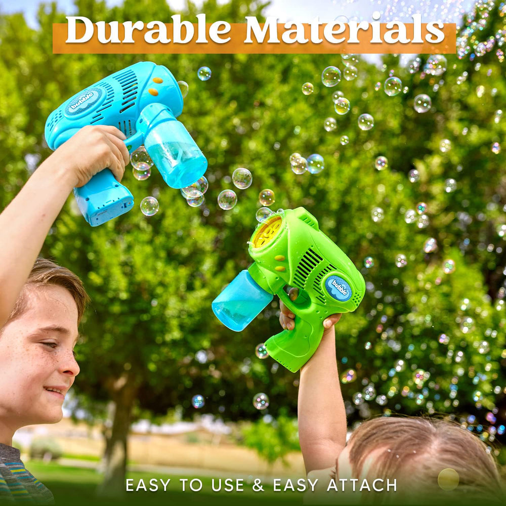 2 Kids Bubble Gun with 2 Bottles Refill Solution, Bubble Machine Gun for Toddlers Kids 4-8, Party Favors, Summer Toy, Outdoors, Easter, Birthday Gift