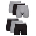Men's Boxer Soft Breathable Cotton ComfortFlex Waistband, Multipack Brief Underwear, 6 Pack - Black/Gray, Large