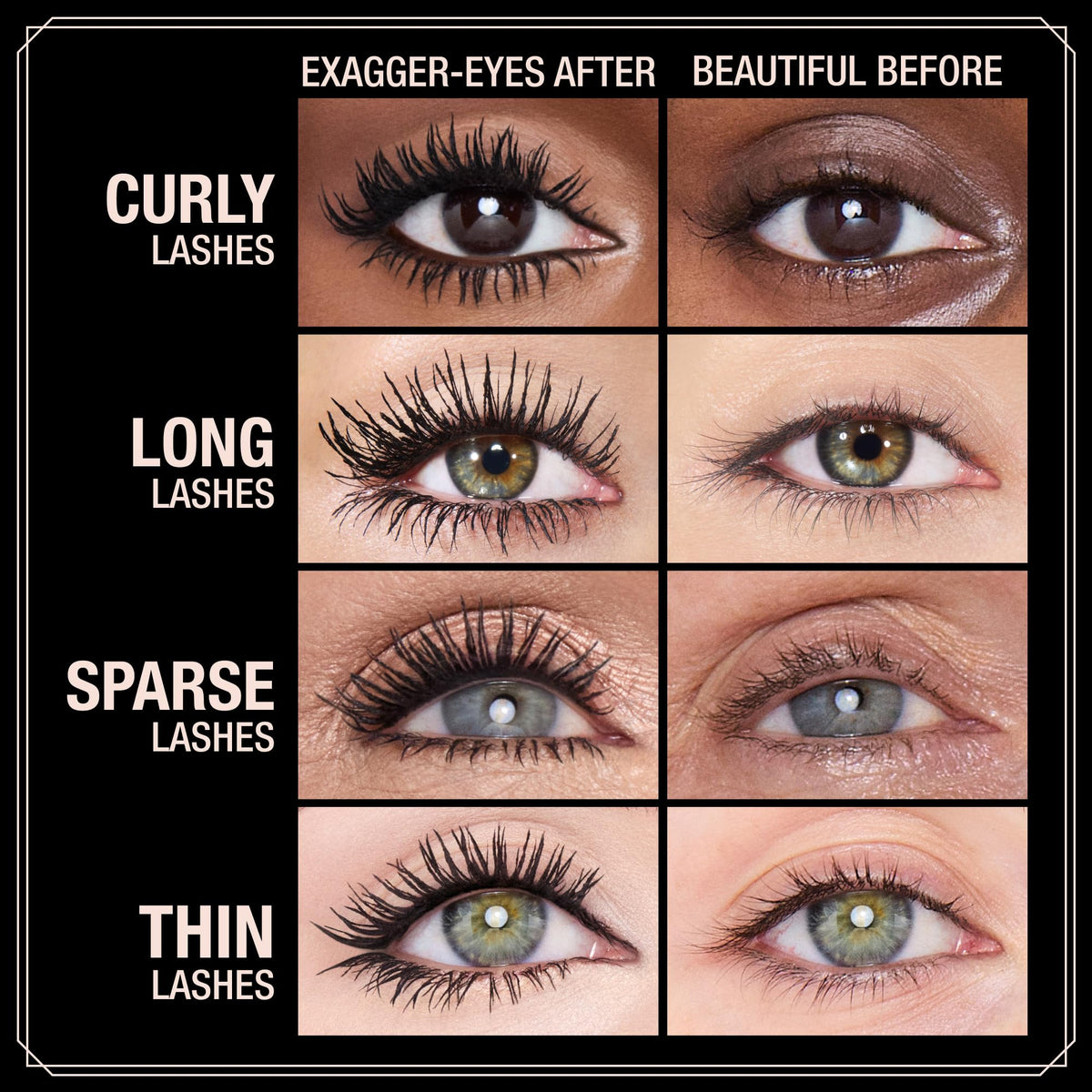 Exagger-Eyes Volume Mascara - Volumizing Black Mascara with 28-Hour Smudge-Proof & Flake-Proof Wear - Designed with a Ultra-Curved Brush
