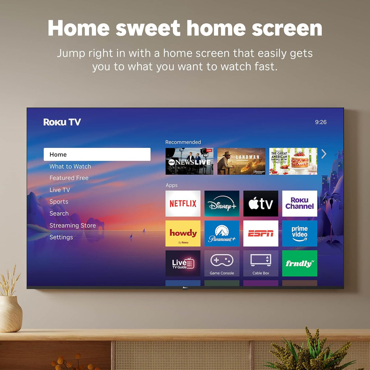 Smart TV 2026 – 55-Inch Select Series, 4K QLED TV – Roku TV with Voice Remote – Flat Screen QLED Television with Wi-Fi for Streaming Live Local News, Sports, & Movies – Bluetooth Headphone Mode