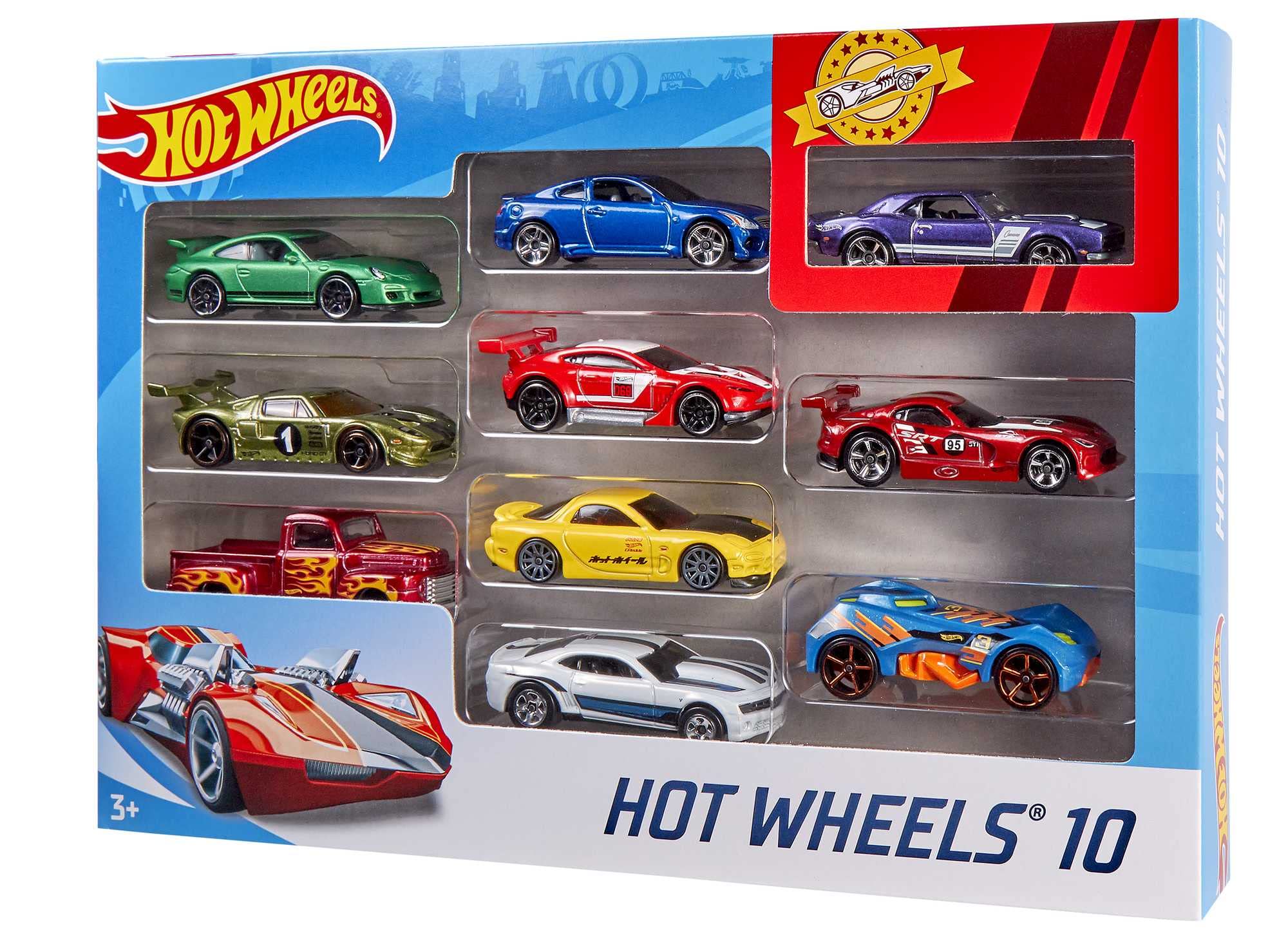 Set of 10 1:64 Scale Toy Trucks and Cars for Kids and Collectors, Styles May Vary (Amazon Exclusive)