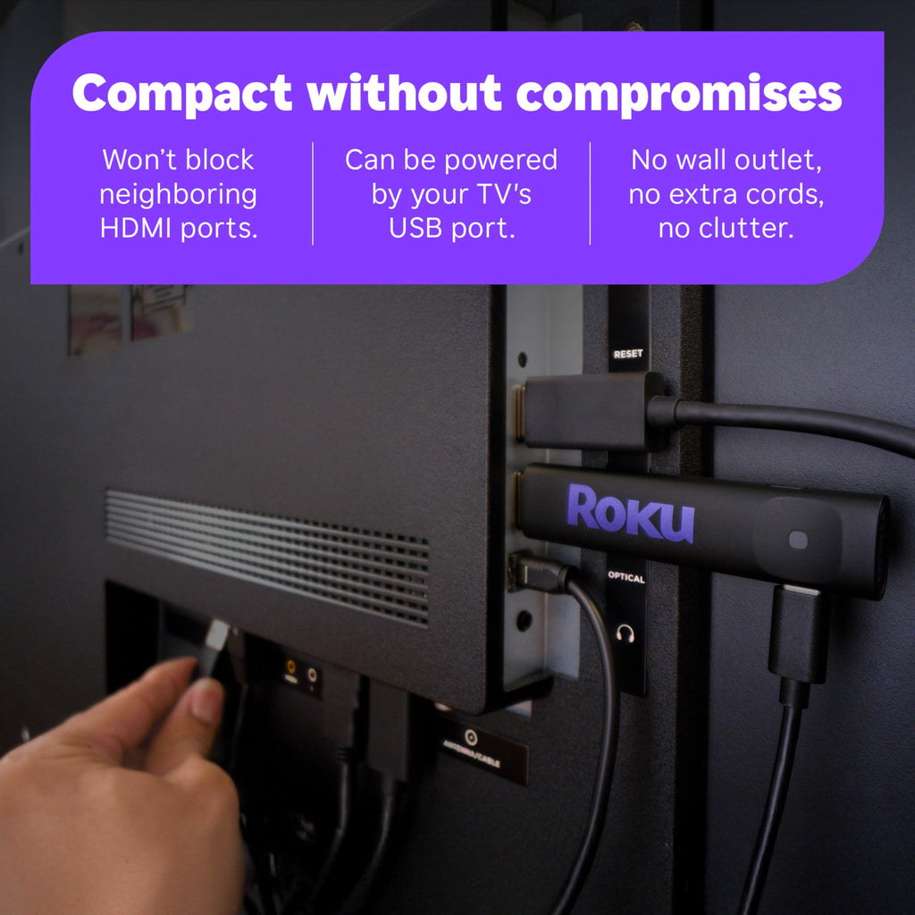 Streaming Stick HD — HD Streaming Device for TV with Roku Voice Remote, Free & Live TV