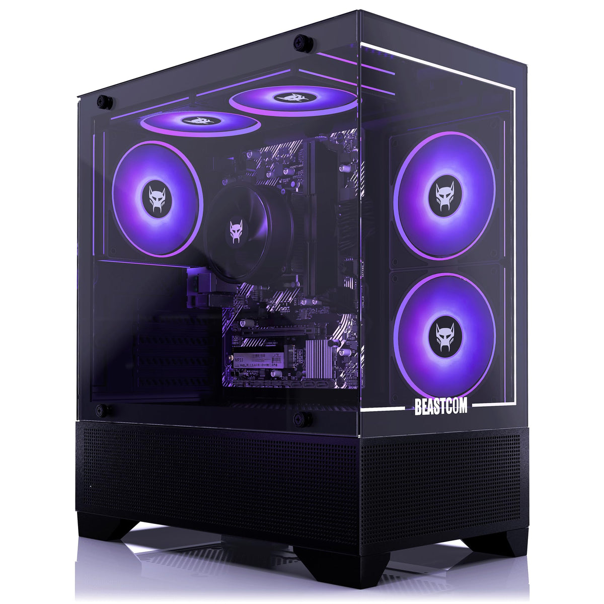 BEASTCOM Q3 Gaming PC Desktop Computer AMD Ryzen 5 3400G, 4K Vega Graphics, 16GB RAM, 512GB M.2 NVMe, 500W 80PLUS PSU, WiFi, Gaming Office Console, Towers Prebuilt PC