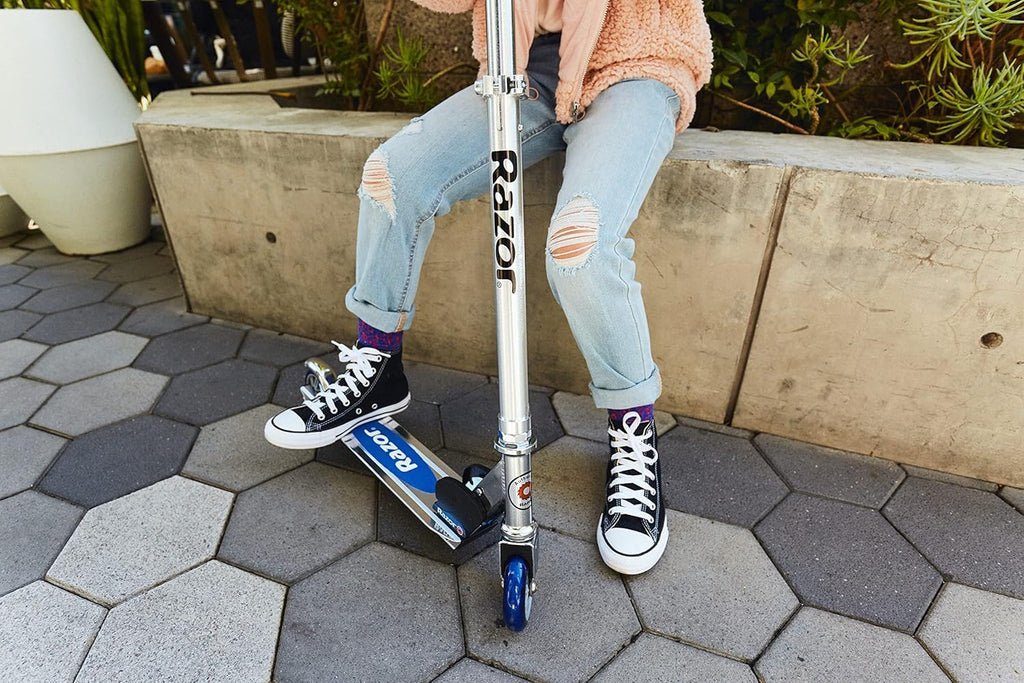 A-Model Kick Scooter for Kids Ages 5+ - Lightweight, Foldable, Aluminum Frame, and Adjustable Handlebars