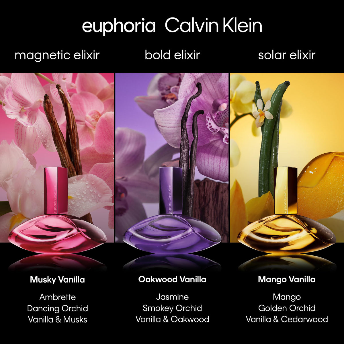 Calvin Klein Euphoria Elixir Eau de Parfum Trio Gift Set worn by Rosalia – Women’s Perfume – Includes Bold, Magnetic, and Solar
