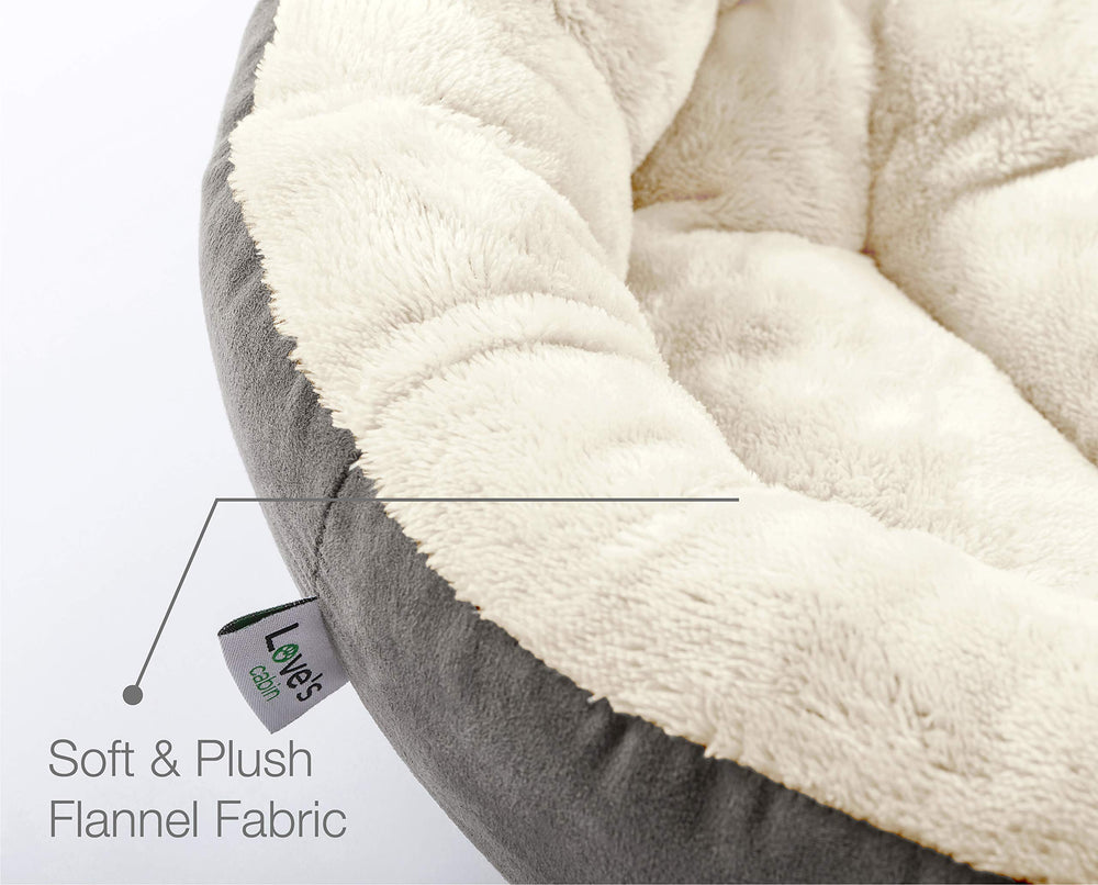 Round Donut Cat and Dog Cushion Bed, 20in Bed for Cats or Small Dogs, Anti-Slip & Water-Resistant Bottom, Super Soft Durable Fabric Pet Beds, Washable Luxury Cat & Dog Bed Gray