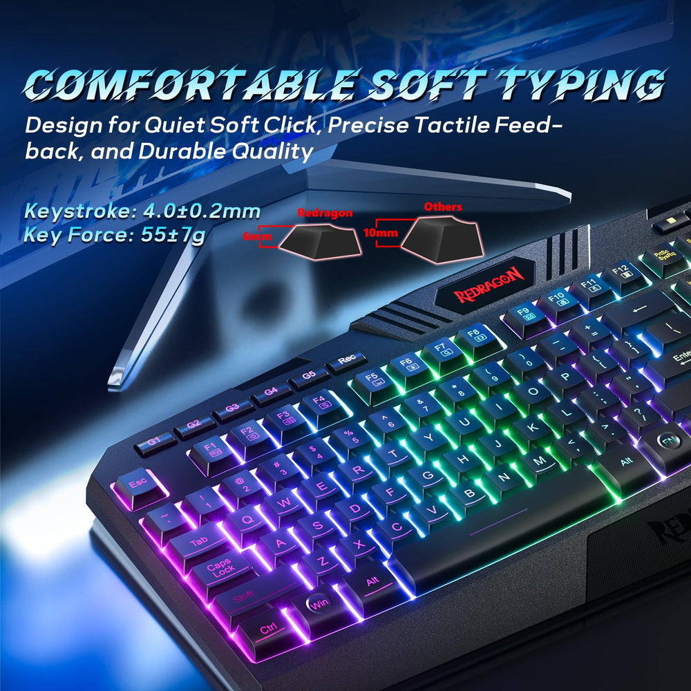 S101-3 PRO Gaming Keyboard and Mouse, RGB Backlit Programmable Keyboard Mouse with Software, Independent Macro Record Keys, Value Combo Set, New Update Version