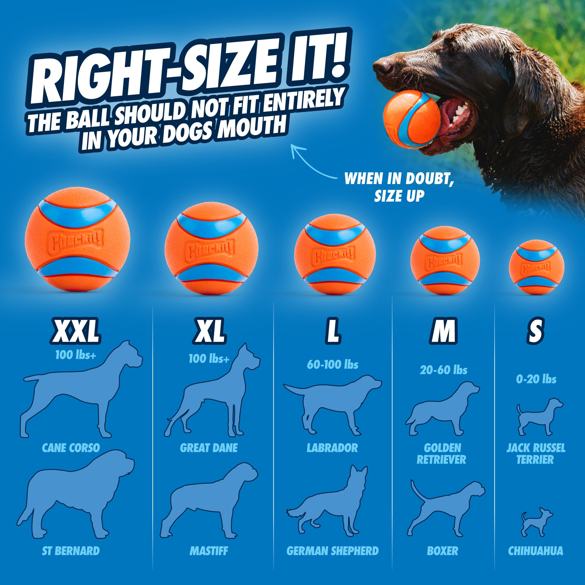 Ultra Ball Dog Toy - Size Large - For Dogs 60-100 lbs - Made from Durable Rubber - Super Bouncy - Floats in Water - 3-inch Diameter - Pack of 1